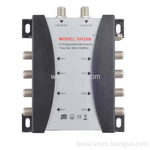 2 Inputs 8 Outputs Stand-alone Multiswitches For Satellite Tv Accessory